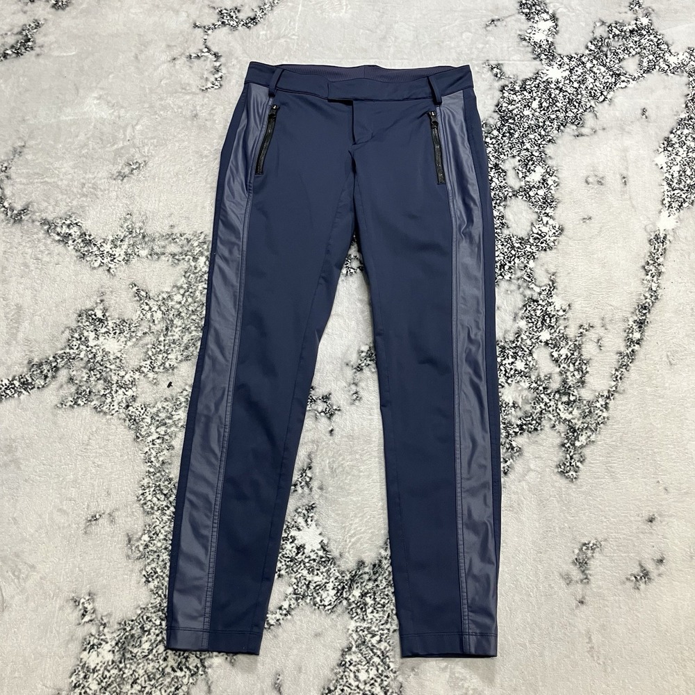 Lululemon Navy Side Panel Zip Pocket Athletic Pants Womens‎ Size 4 Performance